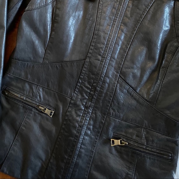 Banana Republic Shearling leather Moto jacket XS - Picture 3 of 12